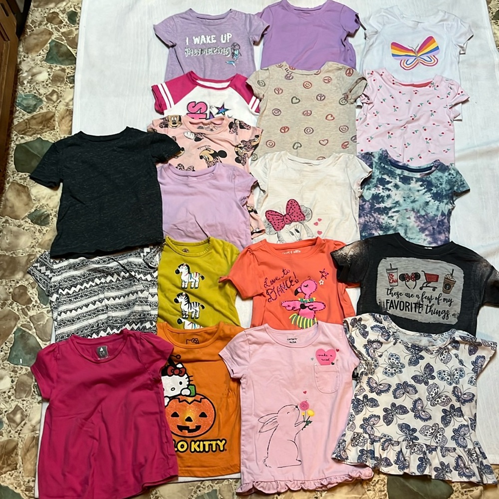 Lot of 19 girls shirt sleeve shirts size 3T